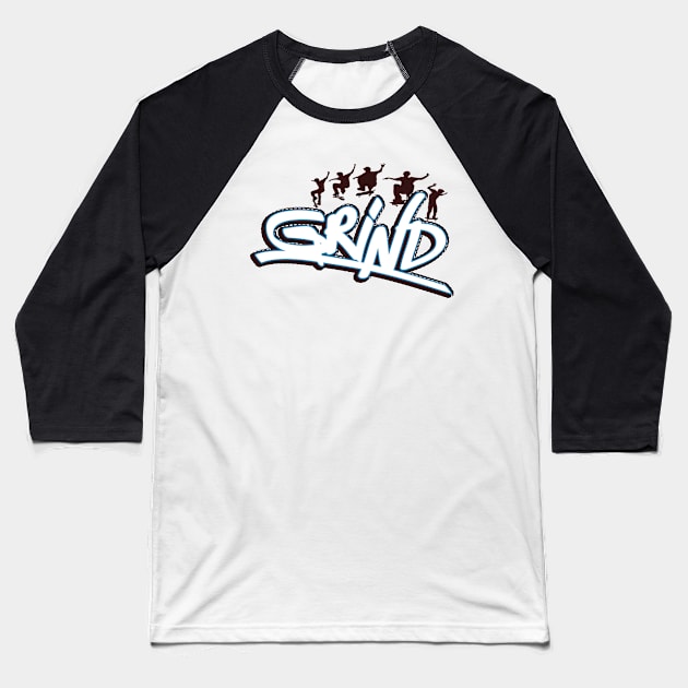 Grind Skateboarding Baseball T-Shirt by RKP'sTees